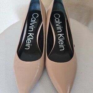 Calvin Klein Nude Block Heel Pumps